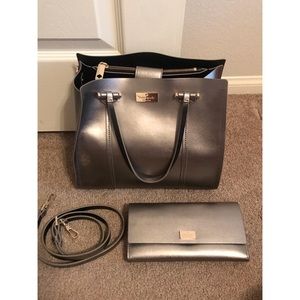 Kate Spade Metallic Set Purse with Matching Wallet